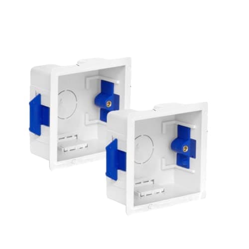 Image of AXIOM 35-45mm Dry Lining Back Box Flush Wall Electrical Recessed Flush Mount Deep Pattress Box Fused Spur Euro Module Faceplates (1 Gang, 2 Gang, Dual, Triple) (45mm 1 Gang, 2)