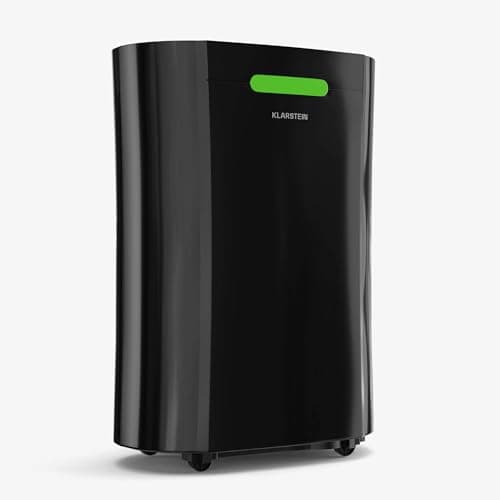 Image of Klarstein AeroDry 10L Dehumidifier - 165W, 10L/Day, 2.5L Tank, 37dB Quiet, Activated Carbon Filter, DrySelect, for Home, Bedroom, Bathroom, Electric Dehumidifier, Black