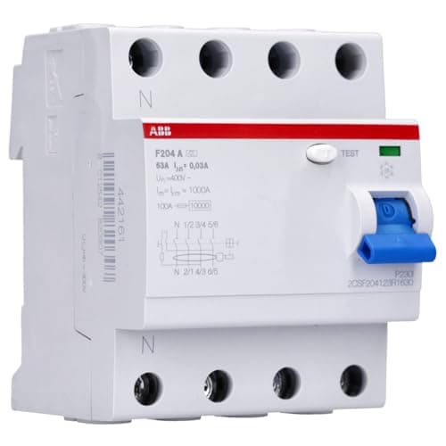 Image of ABB F204 A-63/0.03-L Residual Current Circuit Breaker - 4P - Type A - 30mA - 63A 2CSF204123R1630