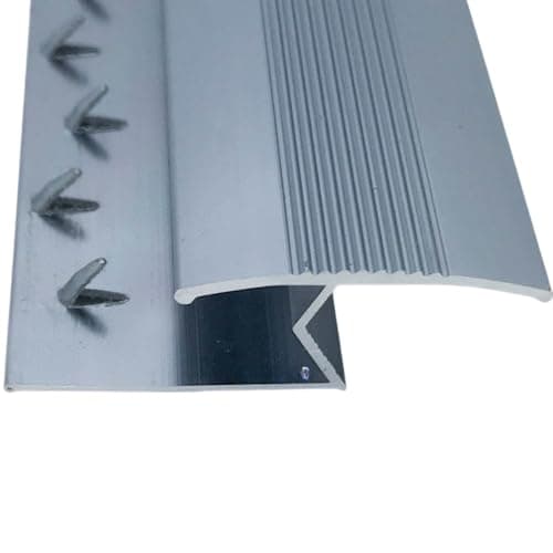 Image of Grandismo® Z Edge Trim Standard 3ft / 0.9metres / 90cm / 90mm Length Screw-Down Threshold Strip for Carpet to Laminate/Wood/Tiled Flooring (Grey)