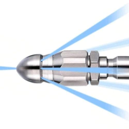 Image of Powerful Pipe Cleaning and Unclogging Nozzle, Pressure Washer Sewer Jet Nozzle, Stainless Steel Sewer Cleaning Tool High-Pressure Nozzle 1/4'' Quickly Connector for High Pressure Washer Clean