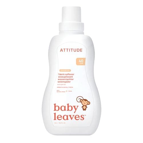 Image of ATTITUDE Baby Fabric Softener Liquid, EWG Verified, Safe for Baby Clothes, Infant and Newborn, Vegan and Naturally Derived Washing Soap, HE Compatible, Pear Nectar, 40 Loads, 1.04 Liter
