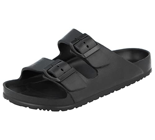 Image of Yinka Shoes Ladies Double Buckle EVA Sandals (Black, uk_footwear_size_system, adult, women, numeric, medium, numeric_3)