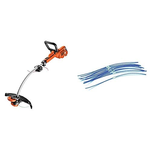 Image of BLACK+DECKER Electric Strimmer Grass Trimmer 900 W 35 cm with Wheel Edge Guide and Adjustable Second Handle GL9035-GB & BLACK+DECKER A6487 Heavy Duty Trimmer Line, 10 x 3 mm GL680/685/690