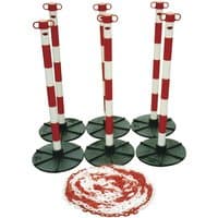 Image of JSP Demarcation Barrier Chain Support Post, Red/White- (JS71403)