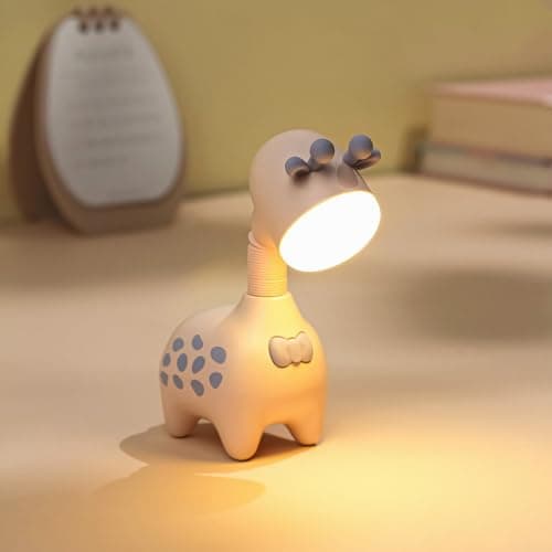 Image of Fantes Giraffe Night Light USB Rechargeable Nursery Bedside Sleeping Light for Child Kids Students Birthday Party Gift Home Decor (Pink)