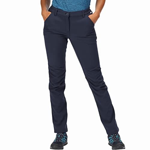 Image of Regatta Women Fenton Water Repellent And Wind Resistant Softshell Long Leg Trousers - Navy, Size 20