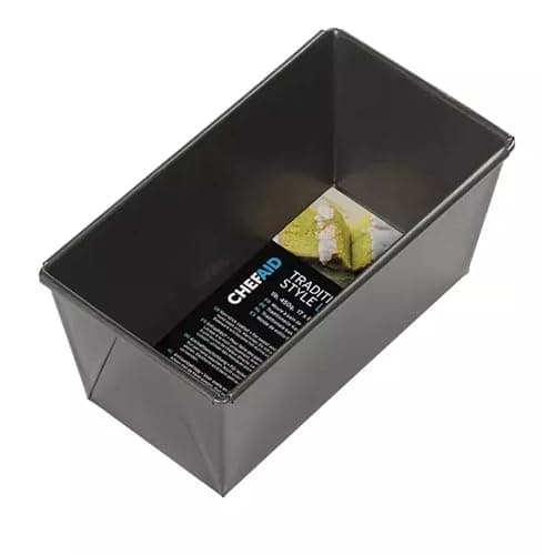 Image of MAXPERKX Chef Aid Non-Stick 2lb Loaf Tin, 900g Traditional Rectangular Bread pan Ideal for Bread, Loaves, Cakes.Handwash, Fridge and Freezer Safe.,Black, 21cm x 11.5cm x 7.5cm