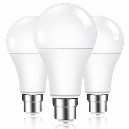 Image of Caldarax Bayonet LED Light Bulbs 100W Equivalent, 13W A60 B22 LED Standard Bulbs, 2700K Warm White, 1200LM, BC Energy Saving Light Bulbs, Non-Dimmable, Pack of 3