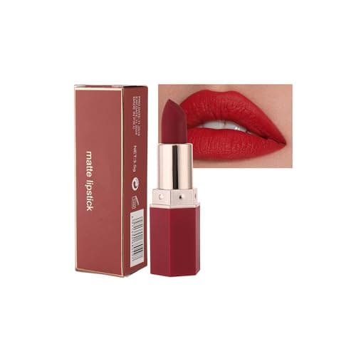 Image of Lipstick, Women's Long - term Lipstick, Matte Long - lasting Lipsticks, Smooth and Non - stick Cup, Waterproof Natural Nude Color, Moisturizing (#4, 3.5g)