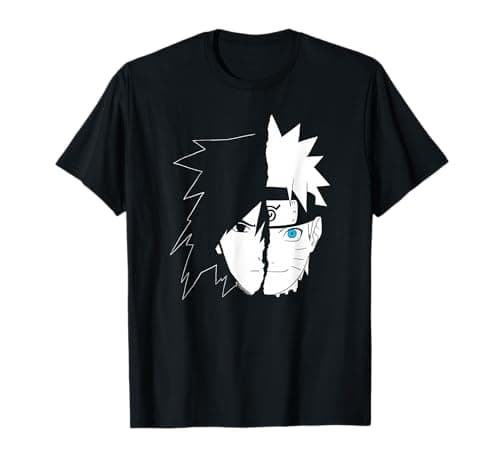 Image of Naruto Sasuke Split Face Anime T-Shirt