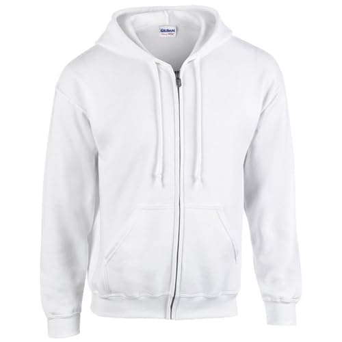 Image of Gildan Heavy Blendâ Full Zip Hooded Sweatshirt Sweatshirt, White, M Unisex Adult, white, M