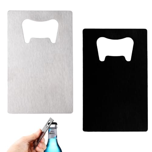 Image of Bezavea Stainless Steel Bottle Opener - Portable Flat Credit Card Design for Home, Pub, Outdoor Bartender Men Gifts