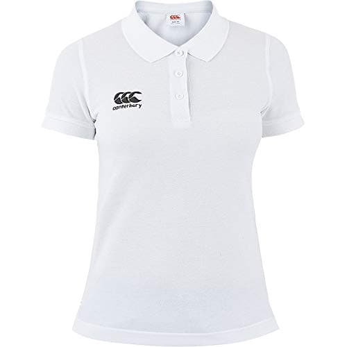 Image of Canterbury Women's Waimak Cotton Polo Shirt | Rugby Shirt | Casual Polo Shirt, White, 12