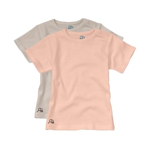 Image of Sproot Baby Organic Cotton T-Shirts | 2 Pack, 18–24 Months | Unisex Baby T-Shirts in Seashell & Sand Colourway | Soft, Breathable, Short Sleeve Tees for Toddlers