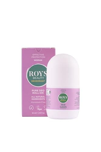 Image of Roys Beauty Pure Deo Roll-On for Women 50ml – Natural & Aluminum-Free Deodorant with Vanilla Lime Scent – Long-Lasting Freshness – Safe for Sensitive Skin – Daily Odour Protection