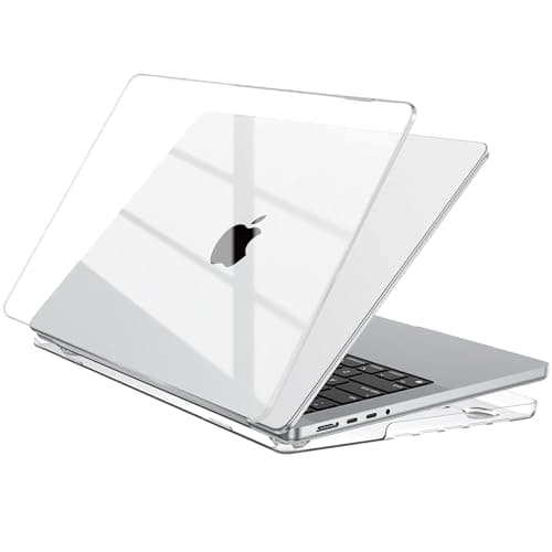 Image of EooCoo Case compatible for Macbook Pro 14 inch M5 A3434 2025 M4 A3112 A3185 A3401 M3 A2918 A2992 M2 A2779 M1 A2442 Pro/Max, 2021-2026, Transparent Laptop Case Plastic Hard Shell Cover, Crystal Clear