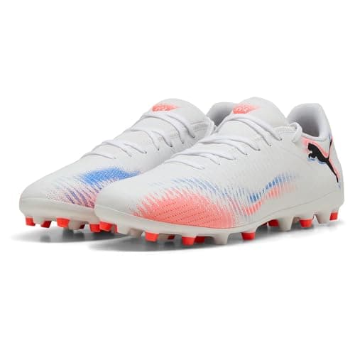 Image of Puma Unisex Future 8 Play Multi-Ground Football Boots, Puma White-Puma Black-Glowing Red, 9 UK