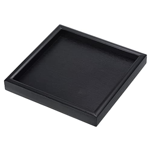 Image of PATIKIL Wood Serving Tray 7 Inch, Square Decorative Platter for Home Decor Kitchen Table Candle Holder, Black