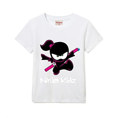 Image of Kids Fun Tee Summer 100% Cotton Tee Girls Boys Solid Color Printed Short Sleeves (White,9-10 Years,9 Years,10 Years)