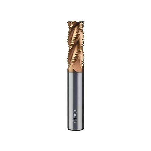 Image of sisona 3/8" Carbide Roughing End Mill - 4 Flute - 3/8'' Shk Dia, 2-1/2'' Oal - for Alloy Steels/Hardened Steels