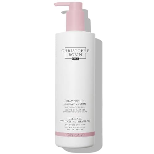 Image of Christophe Robin Delicate Volumising Shampoo with Rose Extracts 500ml – For fine hair, Gently Cleanses, Adds Bounce & Softness Without Weighing Down