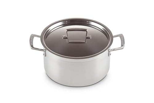Image of Le Creuset 3-Ply Stainless Steel Deep Casserole with Lid, 24 x 13.3 cm, 96200624001000