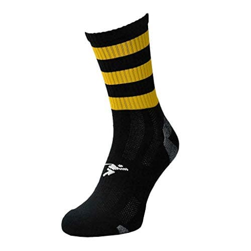 Image of Precision Sports Socks Mid Pro Hooped Black/Amber 7-11