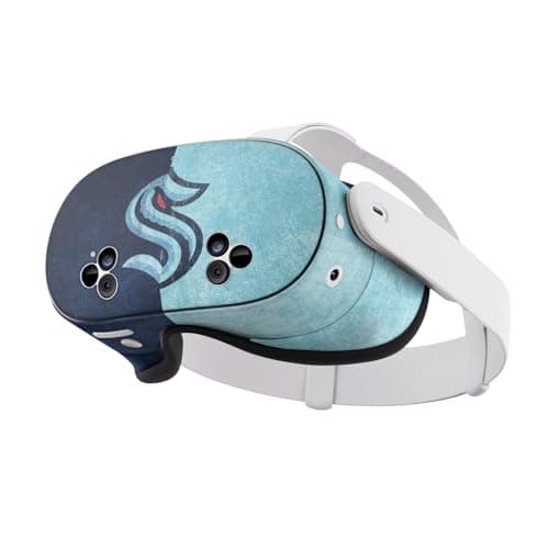 Image of Head Case Designs Officially Licensed NHL Half Distressed Seattle Kraken Vinyl Sticker Skin Decal Cover Compatible With Meta Quest 3S