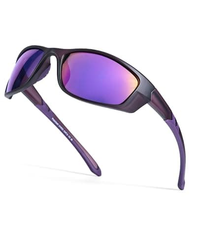 Image of Myiaur Women Sports Sunglasses for Running Cycling UV400 Protection Polarized Lens Lightweight Wrap Around Design M8140