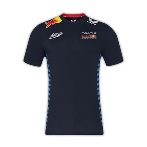 Image of Red Bull Racing Formula One Team - Official 2024 Formula 1 Merchandise - Replica Team Driver Sergio Perez T-Shirt - Night Sky - Unisex (UK, Alpha, L, Regular, Regular, Night Sky)