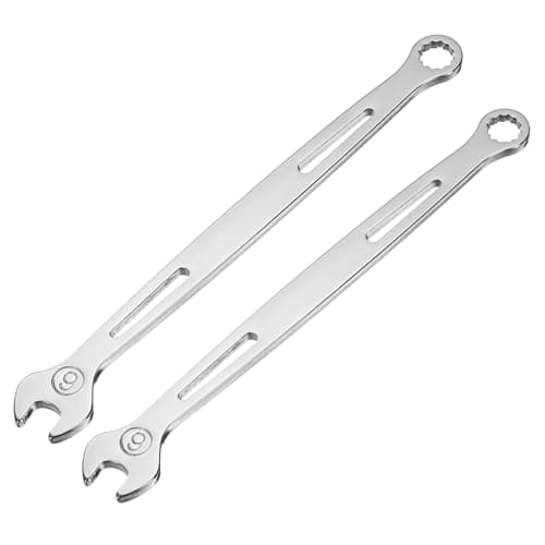 Image of sourcing map 2Pcs Combination Wrench 6mm Metric Super Thin 12-Point Box and Open End Chrome Vanadium Steel Double Ended Spanner Tool for Automotive Furniture Machinery DIY Repair, Silver