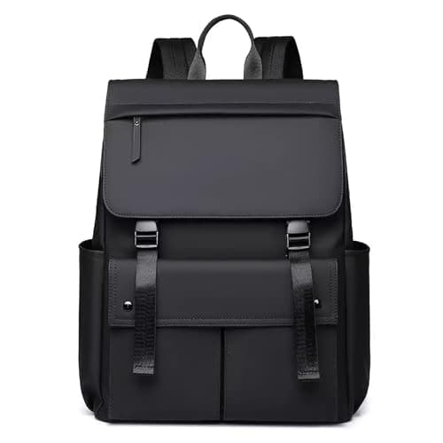 Image of Fuaihui Men’s Backpack Black Rucksack: Slim Fit Lightweight School Bag, Water-Resistant Large Capacity Multi-Pocket 15.6 Laptop Backpack for College, Business Travel, Everyday Carry & City Explorer