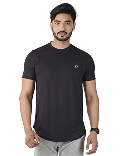Image of DECISIVE Fitness Men's Classic Half Sleeve Dri Cool T-Shirt, Black, black, XL
