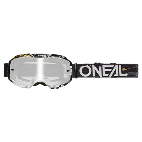 Image of O'Neal | Bike & Motocross Goggles | MX MTB DH FR Freeride | Anti Scratch Lens with Anti-Fog Treatment 100% UV Protection | B-10 Attack V.24 Goggle | Unisex | Black White Silver | One Size