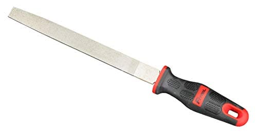 Image of 8-Inch Diamond Coated Flat File, Medium #150 Grit, for Glass, Tile, Ceramic and Stone, Granite, Marble, Concrete, Big Comfort Massage Handle Grip, Total Length 12.4-Inches, Glass Ceramic Tile File