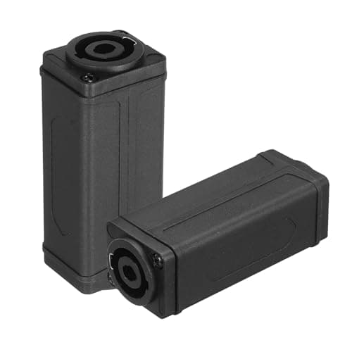 Image of sourcing map 2pcs NL4FC Speaker Coupler Connector, 4 Pin Female to Female Plug Jack Straight Cable Adapter, Black