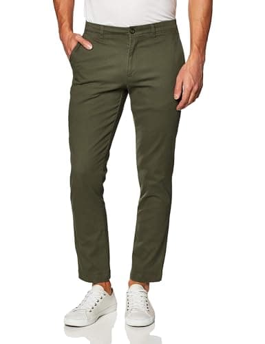 Image of Amazon Essentials Men's Classic-Fit Casual Stretch Chino Trousers, Olive, 38W / 30L