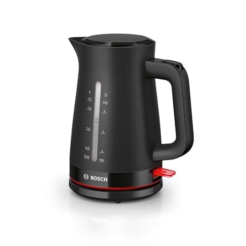 Image of Bosch MyMoment Infuse TWK3M123GB Electric Kettle with 1.7 L Capacity and Fast Boil, Dual Sided Water Gauge, Limescale Filter, Cord Storage in Black
