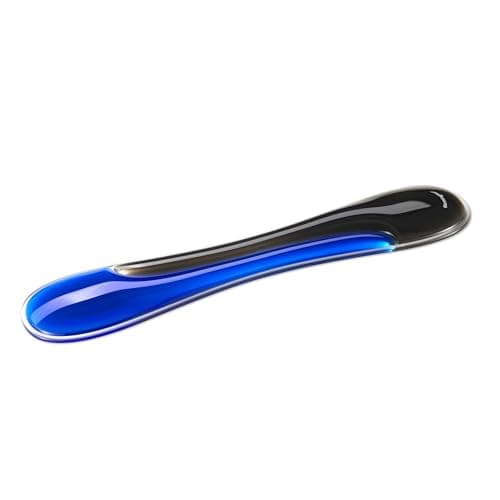 Image of Kensington Slim Duo Gel Keyboard Wrist Rest, 490 x 95 x 18mm, Ergonomic Support for Wrist Strain and Discomfort, Compatible with Low Profile Keyboards, Black/Blue (K62441WW)