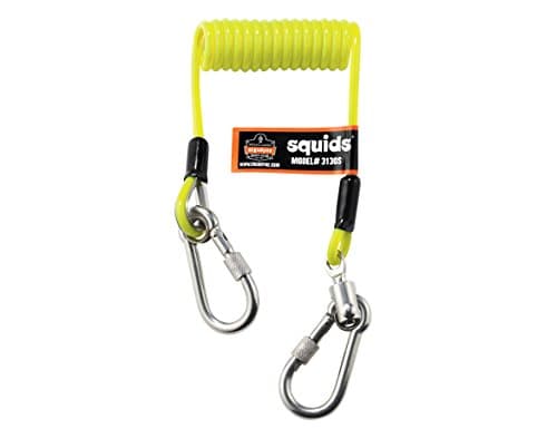 Image of Ergodyne Squids 3130S Coiled Cable Tool Lanyard with Dual Stainless Steel Carabiners, 2 Pounds