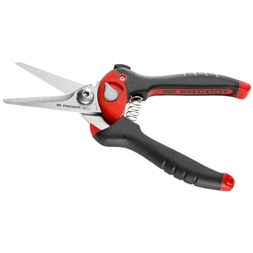 Image of Facom Multi-Purpose Cutting Shears, 980PB, Alloy Steel Blade, Ambidextrous, Classic Style, Polyvinyl Chloride, Aluminium, Gummi, Metal Material