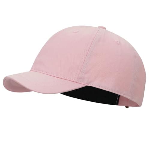 Image of Clape Short Peak Dad Hat Unisex Adjustable Cotton Baseball Caps Classic Sports Casual Plain Sun Cap Fitted Cap (RD02-Pink)
