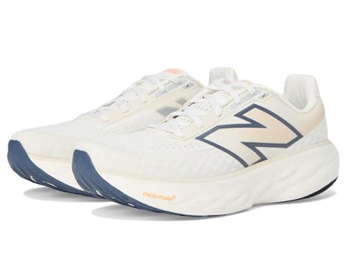 Image of New Balance Men's Fresh Foam X 1080 V14 Running Shoe, Sea Salt/Vintage Indigo/Hot Mango, 12 UK