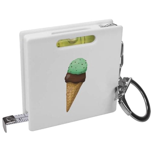 Image of Azeeda 'Double Scoop Ice Cream Cone' Keyring Tape Measure/Spirit Level Tool (KM00043345)