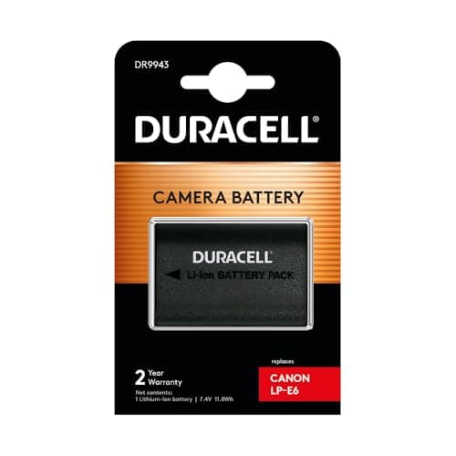 Image of Duracell DR9943 Analog Canon LP-E6 Battery for EOS 60D 70D 7D 5D Mark 2 Mark 3 7.4V 1600 mAh
