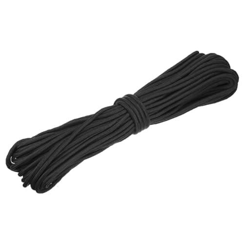 Image of sourcing map 98Ft 1/3 inch (8mm) Polypropylene Rope, Diamond Braided Poly Rope, All-Purpose Utility Rope for Camping Tent, Canoes, Tree Work, Black