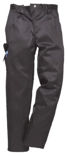 Image of Portwest C099 Women's Combat Trousers Durable Lightweight Work Pants with Pockets Elastic Waist 40+ UPF Protection for Comfort and Practicality, Black, S