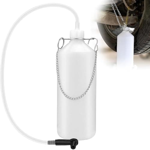 Image of Puedno 1L Brake Bleeder Bottle with 60CM Tube Hanging Hook, Brake Bleeder Bottle with Rubber Connector Adaptor, Brake and Clutch Fluid Bleeding Bottle for Replacing Brake Oil