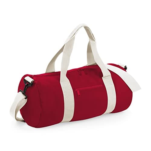 Image of BagBase BG140 Original Barrel Bag - Classic Red/Off White